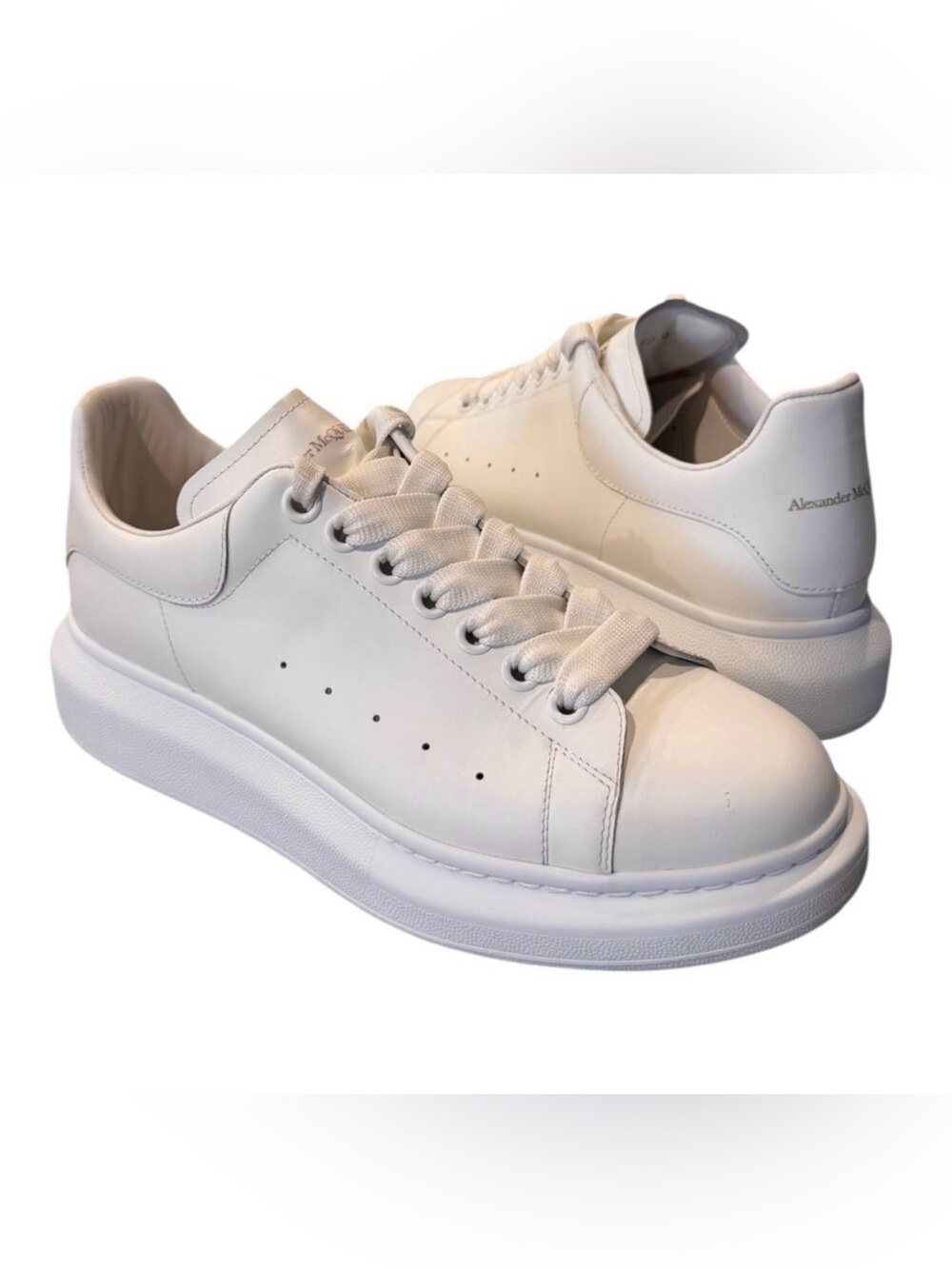Alexander McQueen Oversized Sneaker White Blue Suede IT/EU 4p US Women’s 10